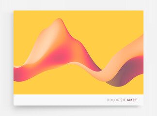 3D abstract wavy background with modern gradient colors. Motion sound wave. Vector illustration for banner, flyer, brochure, booklet, presentation or websites design.
