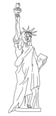 STATUE OF LIBERTY LINE ILLUSTRATION VECTOR