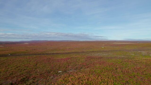 Aerial shot of Finnmarksvidda in Norway