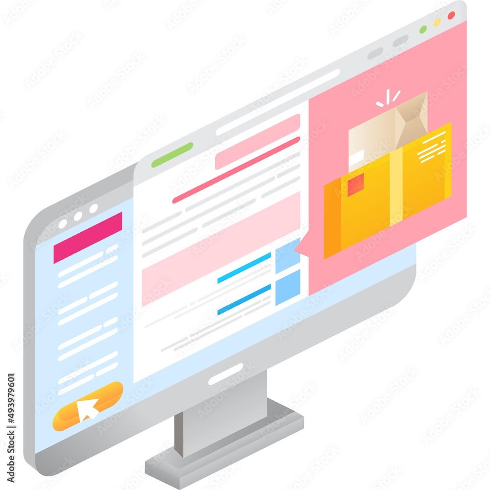 Poster fast delivery shop service 3d icon vector computer