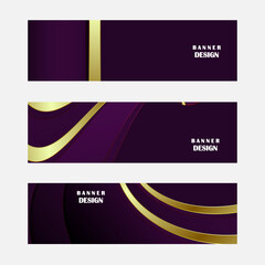Fototapeta premium Set of purple banner design