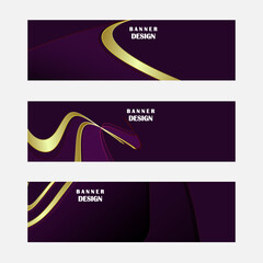 Fototapeta premium Set of purple banner design