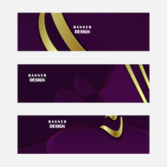 Set of purple banner design