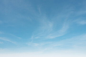 Summer blue sky cloud gradient light white background. Beauty clear cloudy in sunshine calm bright winter air bacground. Gloomy vivid cyan landscape in environment day horizon skyline view spring wind