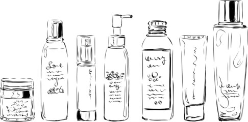 スキンケアグッズセット　線画