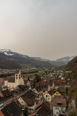 Fototapeta na wymiar View over the area of Sargans in Switzerland