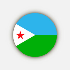 Country Djibouti. Djibouti flag. Vector illustration.