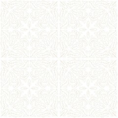 Seamless pattern with floral and mandala ornaments