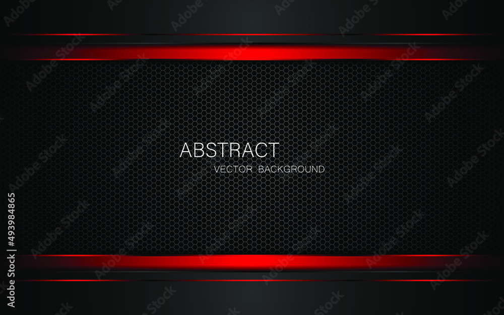 Aufkleber dark steel mesh abstract background with black and red polygon shapes, free space for design. modern