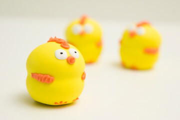 Sweet candy chicken. Spring holidays, Easter theme.