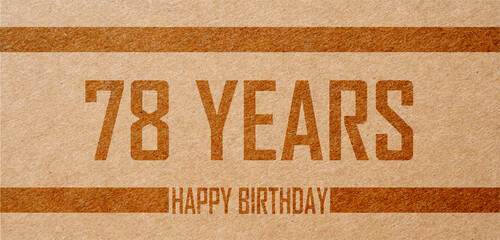 78 Years Greetings, brown birthday card,Happy Birthday Card design