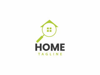 home found logo template, house and search concept
