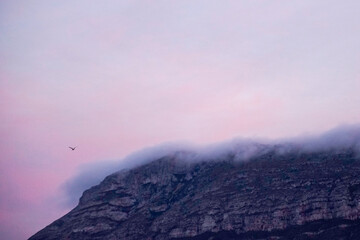 clouds over the mountains
