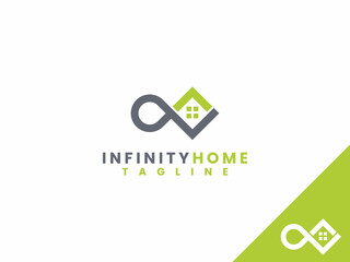 infinity home logo template, infinity and home concept