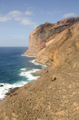 Fototapeta na wymiar Sea cliff in Montana Clara. Integral Natural Reserve of Los Islotes. Canary Islands. Spain.