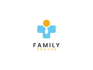 creative family doctor logo template, medical logo