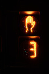 Closeup shot of a pedestrian stop light