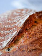 close up of bread crust