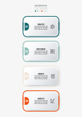 Infographic template business concept with step.
