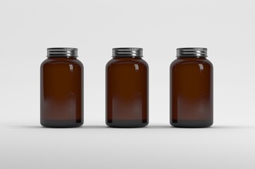 Amber Jar Mockup 3D Illustration