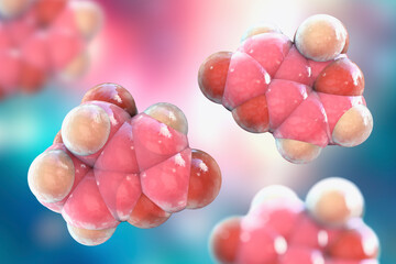 Molecule of patulin toxin, 3D illustration