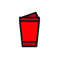 plastic cup coffee icon for website, presentation symbol 