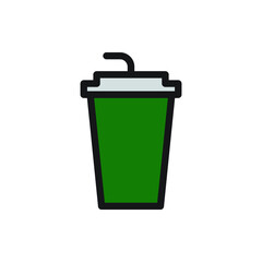 plastic cup coffee icon for website, presentation symbol 