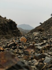 rocks on the mountains unblurred