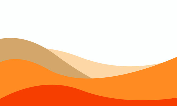 Vector design with waves in orange shades and white copy space