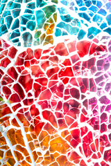 Rainbow Vibrant Coloured Shattered Glasss Mosaic Background