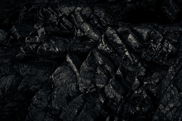 Rocks and stones on the beach in Normandy, France.