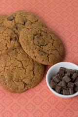home made cookies with chocolate chunks