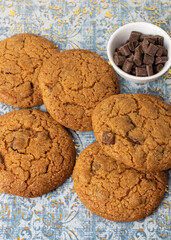 home made cookies with chocolate chunks