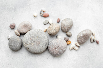 Fototapeta na wymiar Set of natural mineral stones. Rocks background