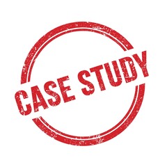 CASE STUDY text written on red grungy round stamp.