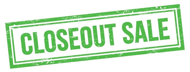 CLOSEOUT SALE text on green grungy vintage stamp.