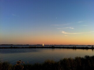 Sunset on Dutch lake