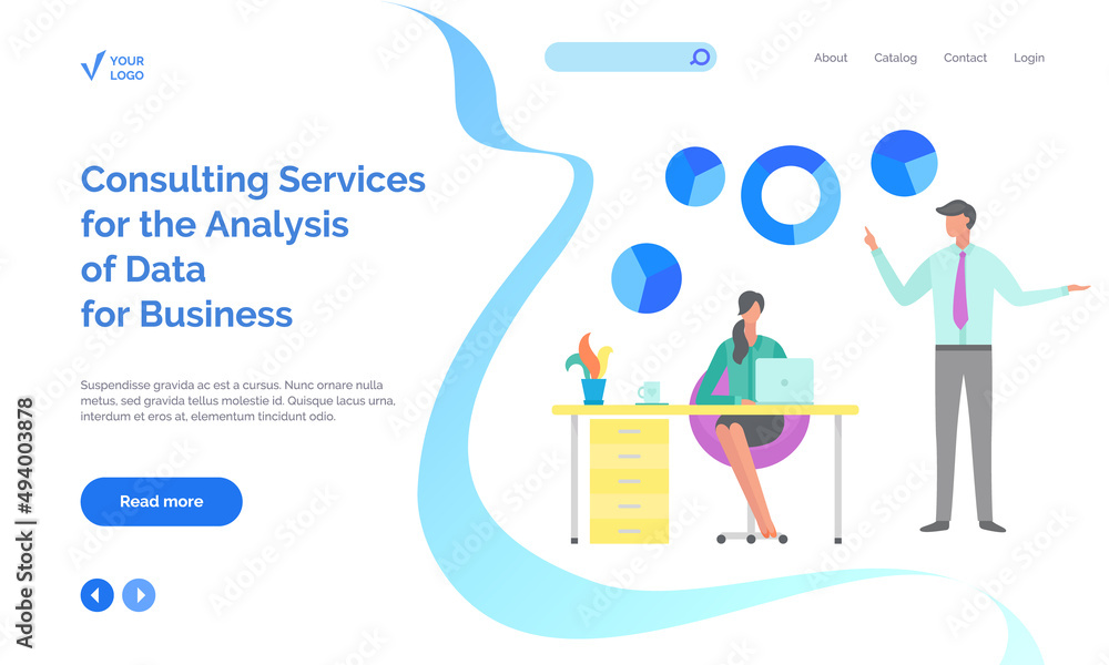 Poster consulting services for analysis of data for business concept. work in technical support, maintenanc