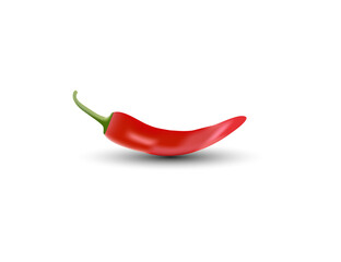 Pepper, chilli, isolated on white background. Vector illustration.