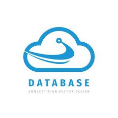 Fototapeta premium Cloud computing hosting icon logo design. Hosting technology sign. Data base logo. Server network connection symbol. Vector illustration. 