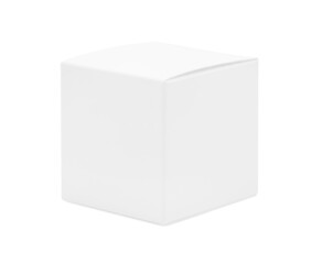 White cardboard box isolated on white background with clipping path. Suitable for packaging.
