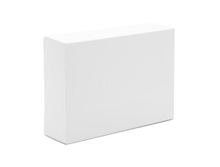 White cardboard box isolated on white background with clipping path. Suitable for packaging.