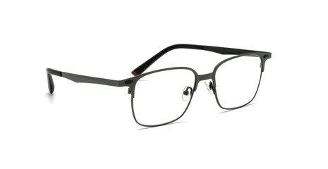 Eyeglasses isolated on white background. Handmade eyewear spectacles with shiny stainless frames...