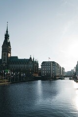 Fototapeta premium Hamburg canal city view