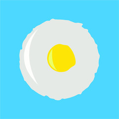 cartoon beef eye fried egg vector icon
