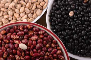 Beans, proper nutrition, meat substitute, horizontal background