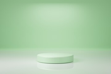 Simple clean podium and wall for product presentation in single color. 3d rendering illustration.
