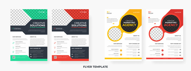 Abstract corporate business flyer template design, creative business marketing flyer banner design