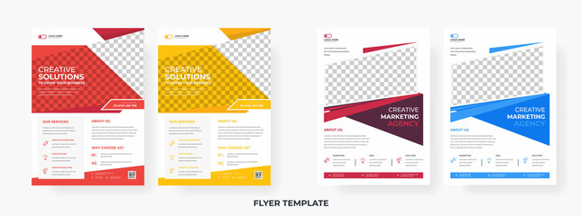 Abstract corporate business flyer template design, creative business marketing flyer banner design