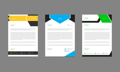 Corporate and simple business letterhead template design.